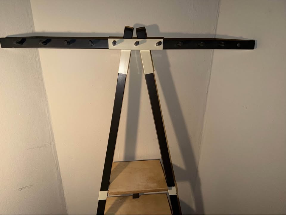 Ladder Shelf w/ Coat Rack & Hooks – Entryway Storage - photo 3