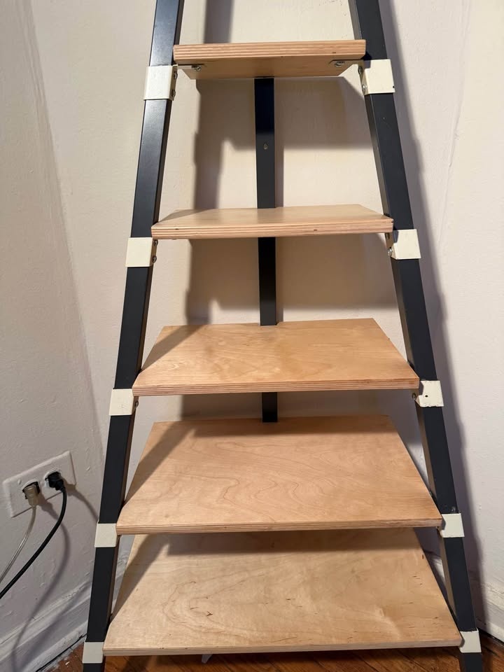 Ladder Shelf w/ Coat Rack & Hooks – Entryway Storage - photo 4