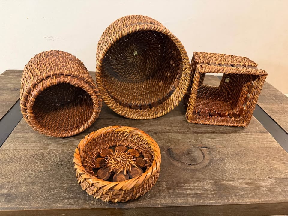 Handwoven Wicker Baskets – Boho / Natural Decor (Set or Individu - photo 3