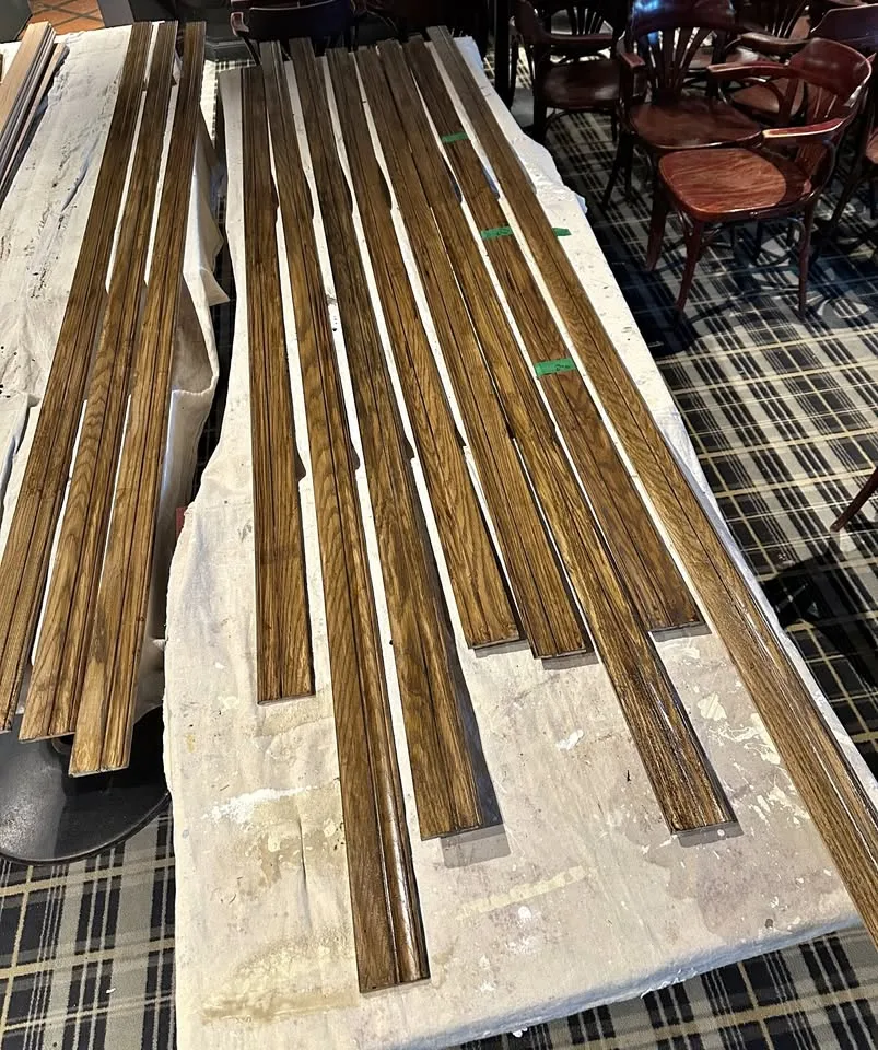 Baseboards New Stained over 100ft 3" Height Total thumbnail