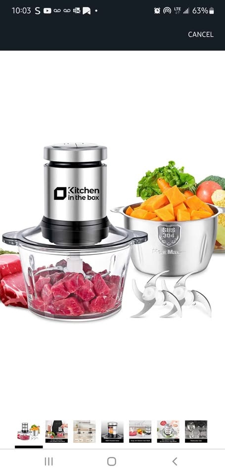 Kitchen in the box Food Processor Meat Grinder Chopper - photo 4