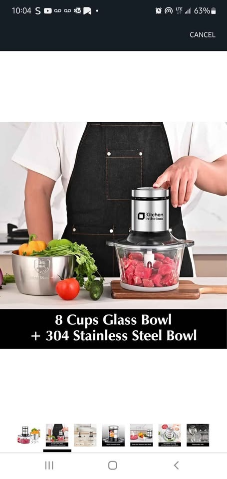 Kitchen in the box Food Processor Meat Grinder Chopper - photo 5