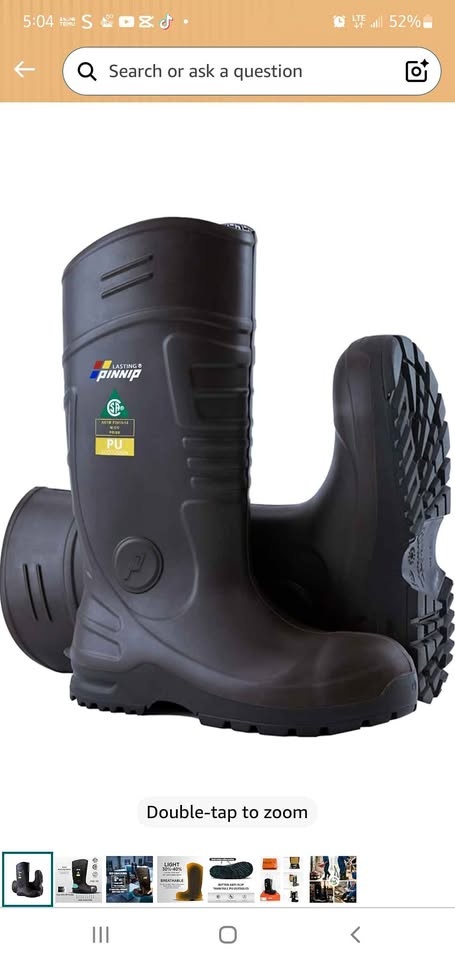 CSA Approved Safety Boots - Steel Toe Waterproof PU Rubber Work
