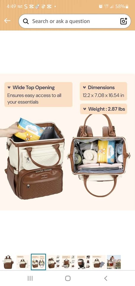 BabbleRoo Diaper Bag Backpack w/ Changing Pad & Stroller Straps - photo 3