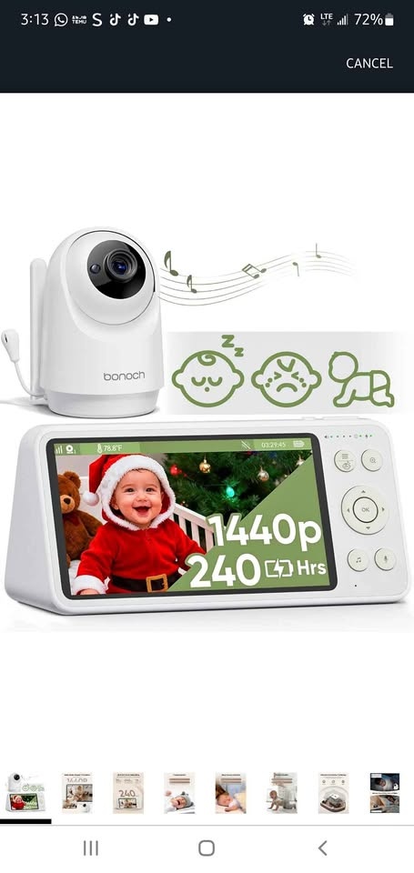 Bonoch 5.5" 1440p Baby Monitor No WiFi