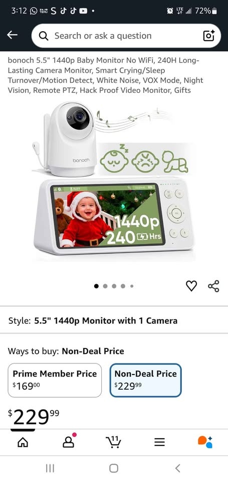 Bonoch 5.5" 1440p Baby Monitor No WiFi - photo 2