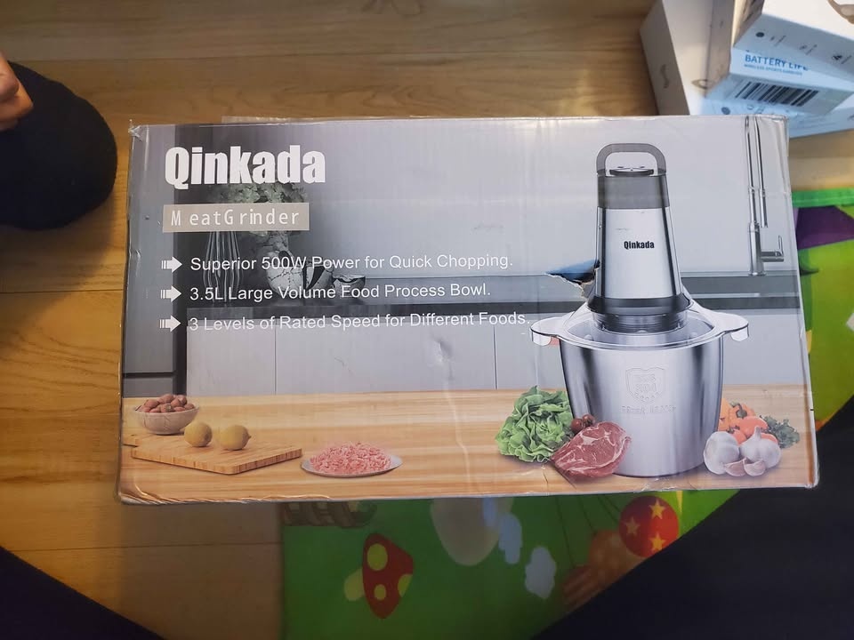 Qinkada 500W Electric Meat Grinder - 3.5L Stainless Steel - photo 2