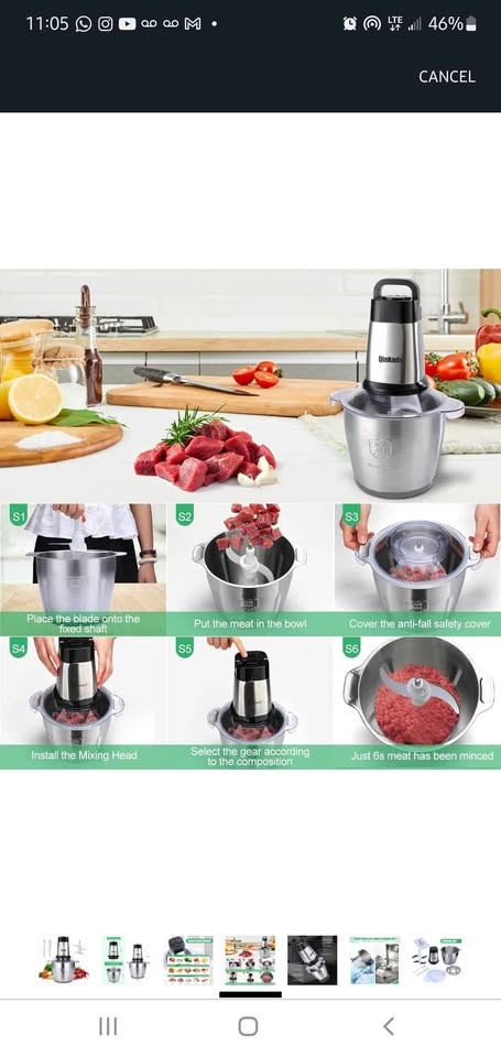 Qinkada 500W Electric Meat Grinder - 3.5L Stainless Steel - photo 5