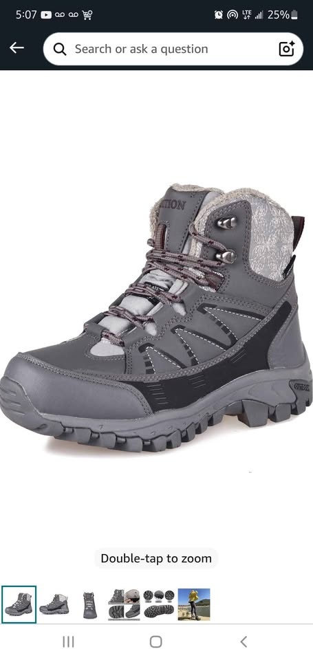 GRITION Womens Hiking Boots Waterproof Winter Walking Shoes - photo 3