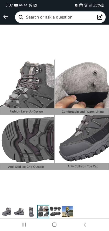 GRITION Womens Hiking Boots Waterproof Winter Walking Shoes - photo 4