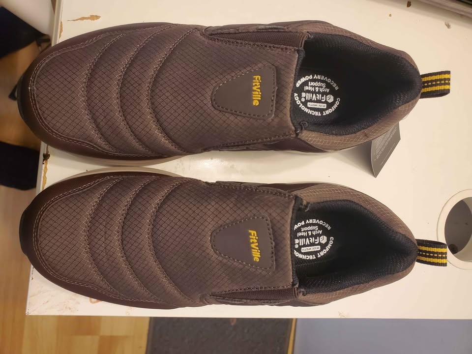 FitVille Men's Wide Hiking Shoes - Slip On Walking Sneakers - photo 2