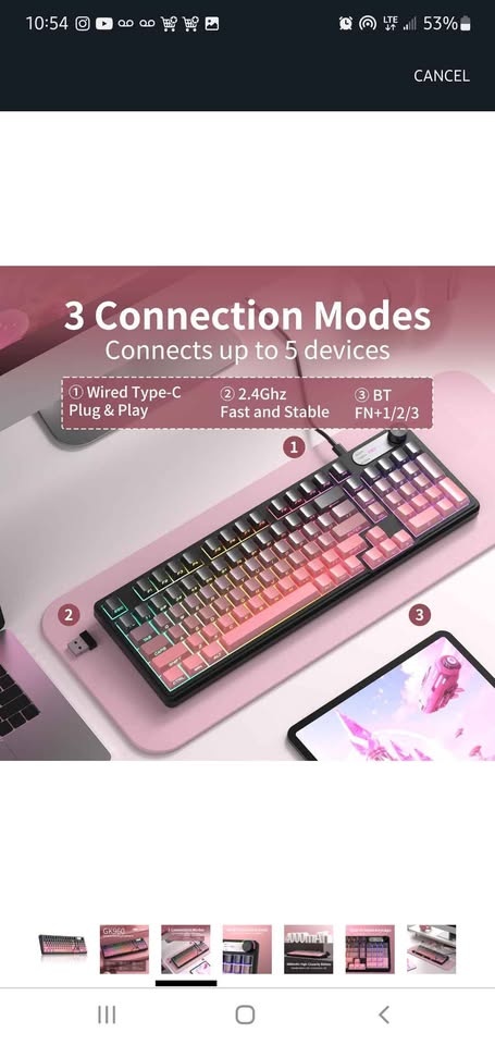 MageGee GK960 Wireless Keyboard - RGB, Tri-Mode, Numpad - photo 5