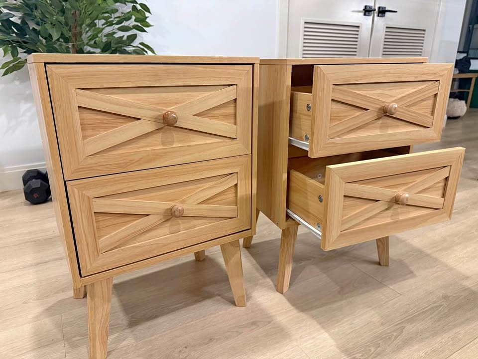 MOVING SALE Light wooden side tables night stands SOLD TOGETHER