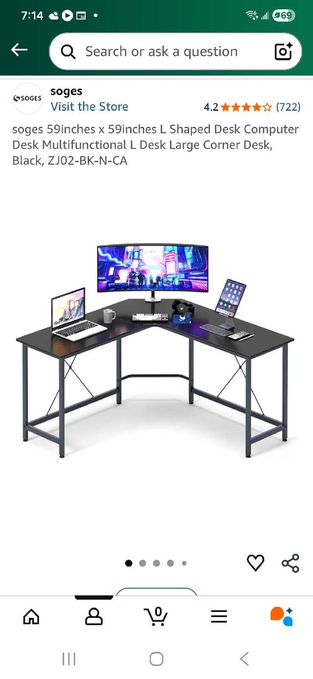 Soges L Shaped Desk