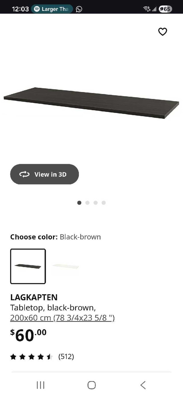 IKEA LAGKAPTEN Tabletop and legs