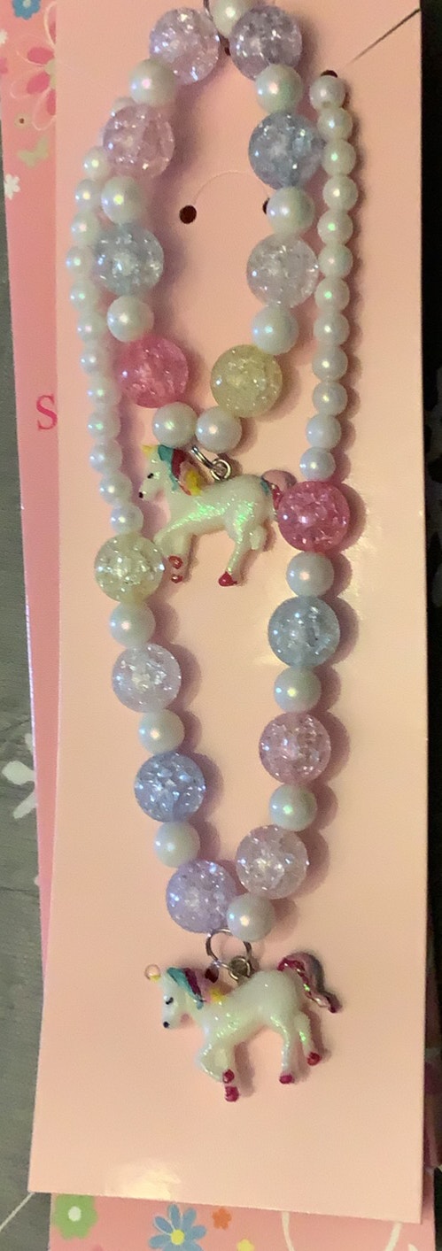 Unicorn necklace and bracelet set - photo 2