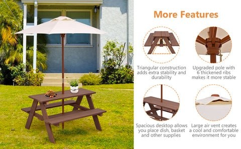 Brand New Kids Picnic Table with Umbrella - photo 2