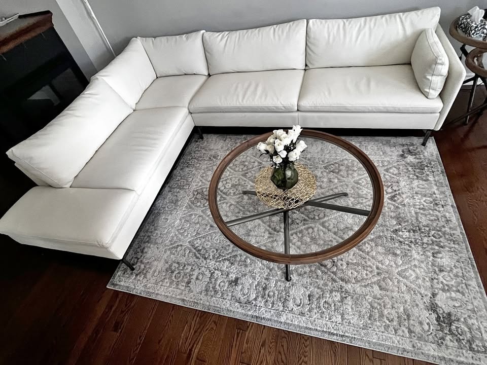 White L-Shaped Sectional Sofa