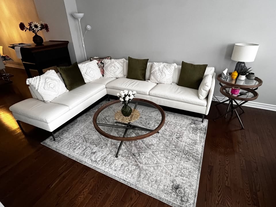 White L-Shaped Sectional Sofa - photo 3