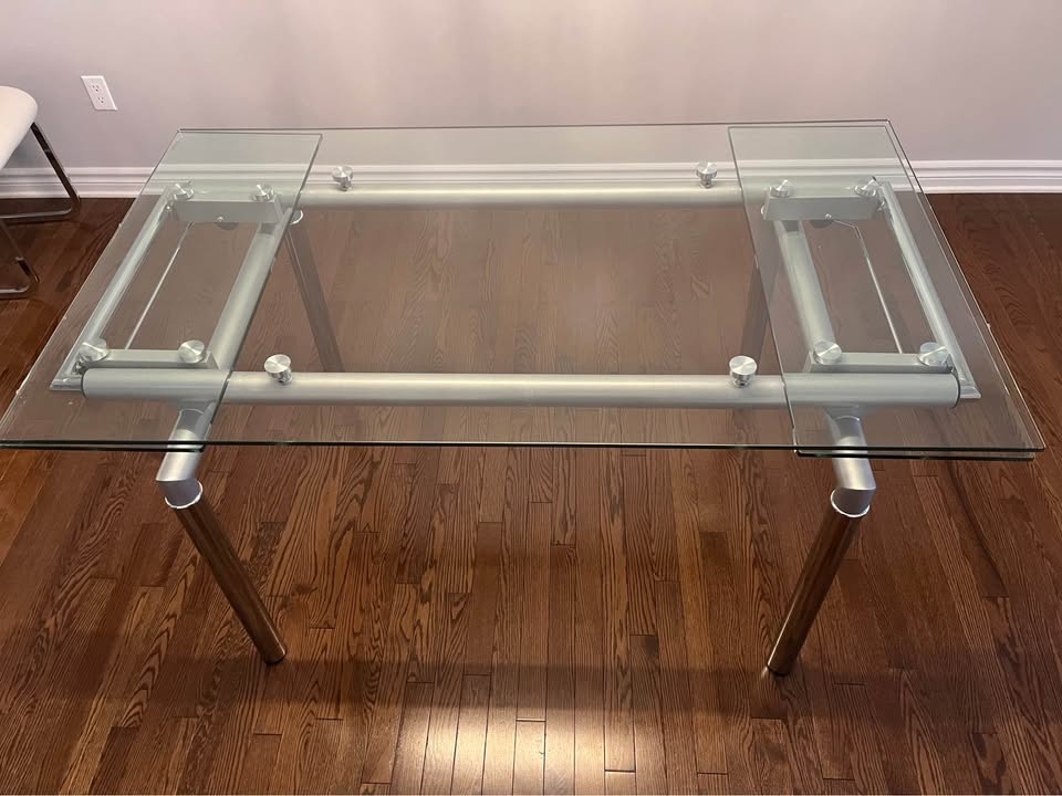 Modern Glass & Chrome Dining Set - Seats 6 - photo 3