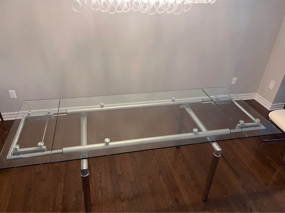 Modern Glass & Chrome Dining Set - Seats 6 - photo 4