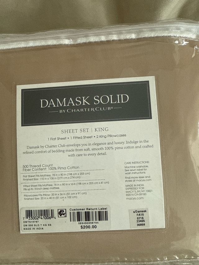 Damask Solid Bed Sheet Set with Pillow Cases - photo 3