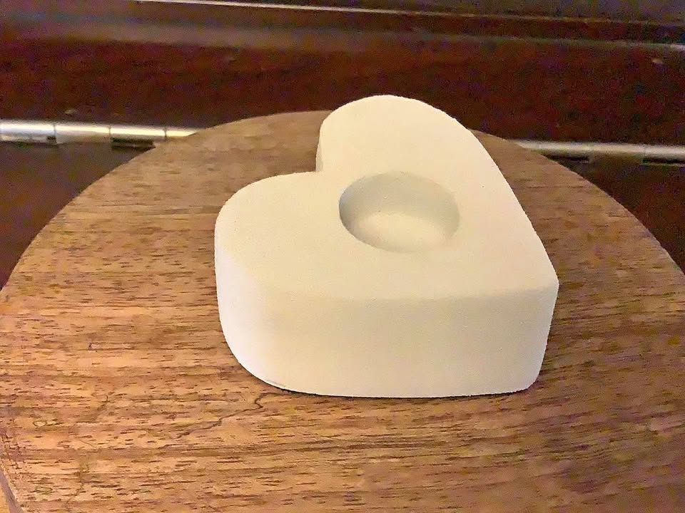 Ivory heart Candle Holder