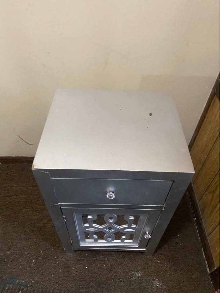 Small Silver Storage Cabinet or Nightstand - photo 2