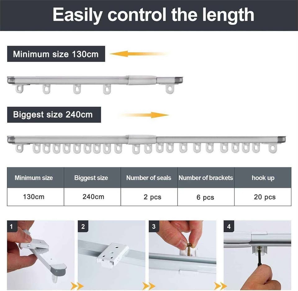 Zshine Ceiling Mounting Curtain Track - photo 2
