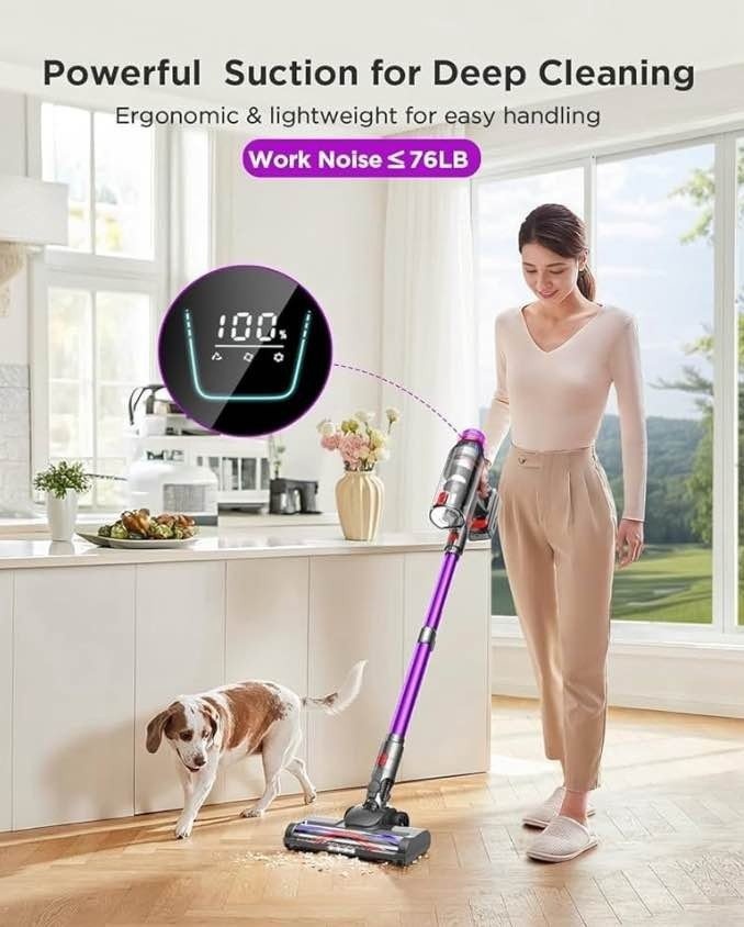 Cordless Stick Vacuum Cleaner: 550W Powerful Suction, LED Displa - photo 2