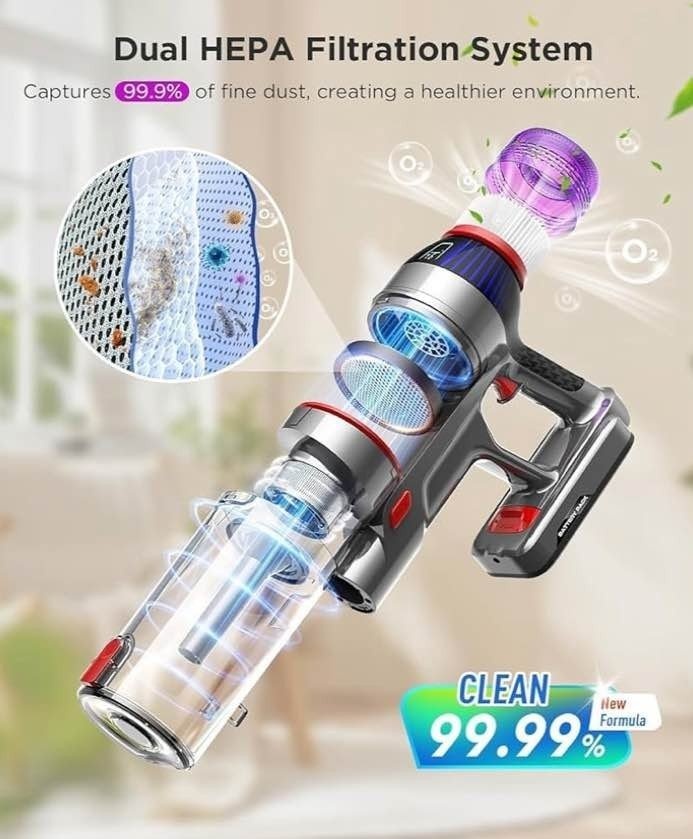 Cordless Stick Vacuum Cleaner: 550W Powerful Suction, LED Displa - photo 4