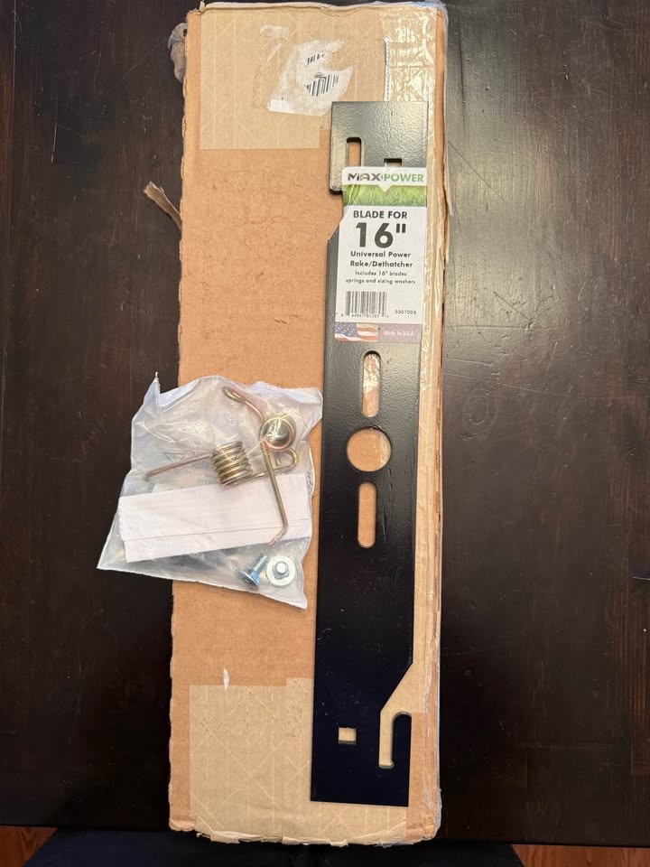 Max Power 16" Universal Power Rake Dethatcher Lawn Mower Blade - photo 3
