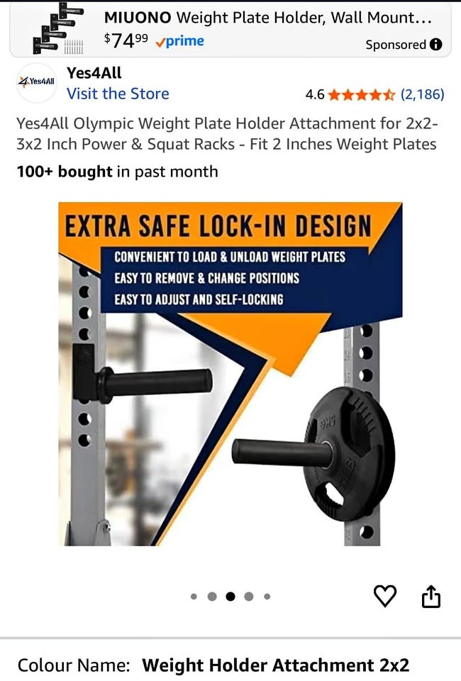 Yes4All Olympic Weight Plate Holder Attachment