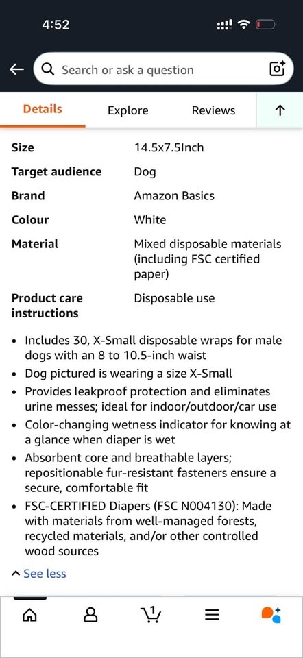 Male dog diaper XS - photo 3