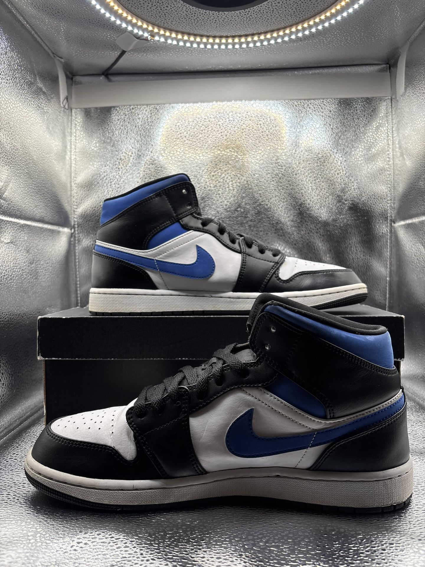 Air Jordan 1 Mid White Black Racer Blue - photo 5