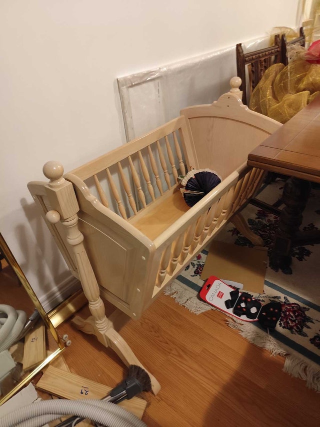 Handmade Solid Oak Cradle