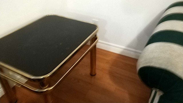 Two Brass and glass table set - photo 2