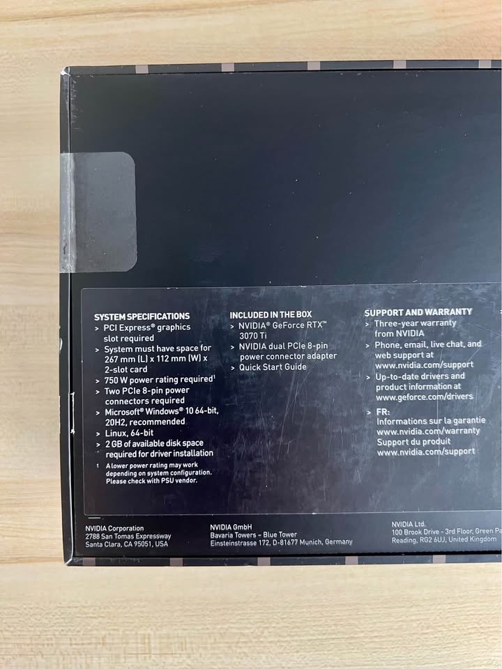 Sealed Brand New RTX 3070 Ti Graphics Card - photo 3