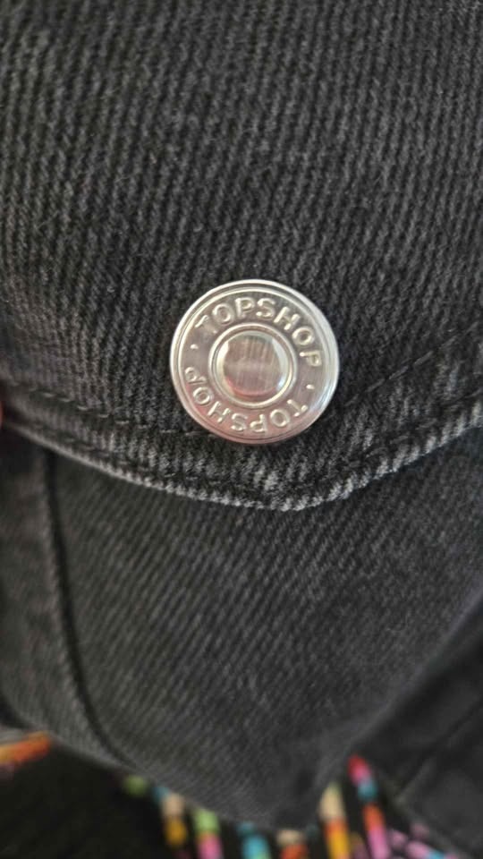 Top Shop Black Jean Jacket, Size 6 Eur 38 - photo 4