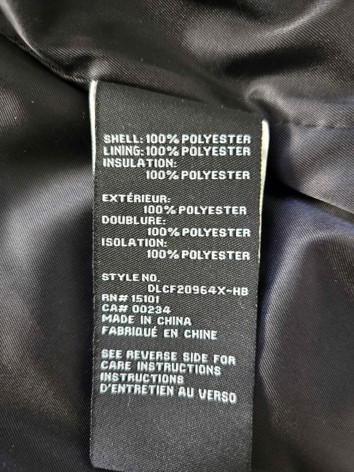 London Fog Black Quilted Coat With Gold Accents, Size 1X - photo 5