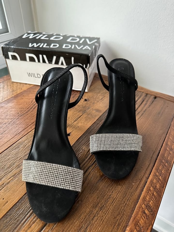 Rhinestone Black Suede Sandal - photo 2