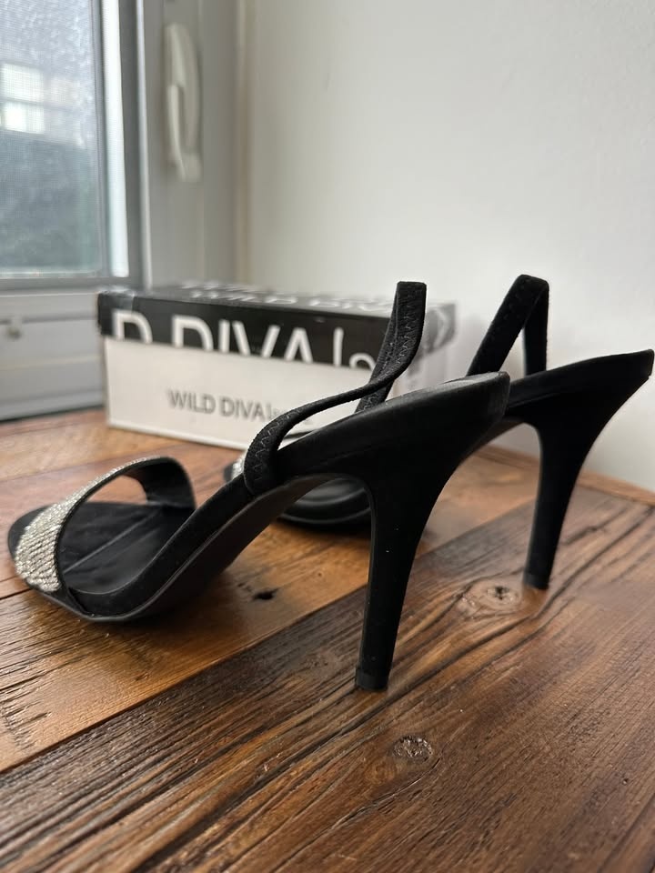 Rhinestone Black Suede Sandal - photo 3