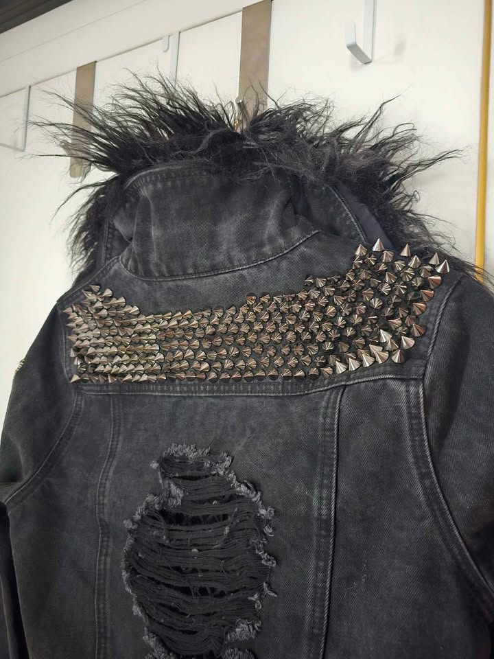 Killstar Studded Distressed Womens Black Denim Jacket - photo 4