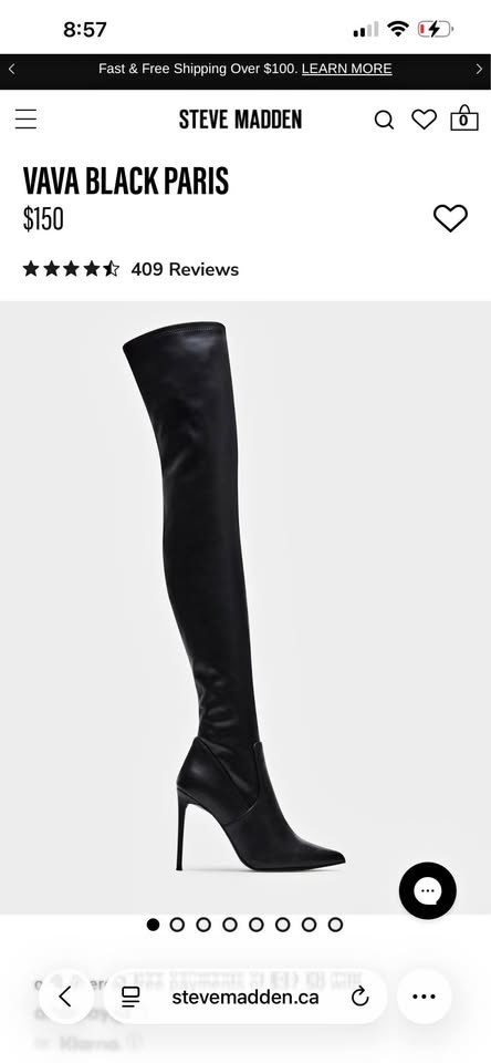 Steve Madden VAVA Black Paris Over-the-Knee Boots