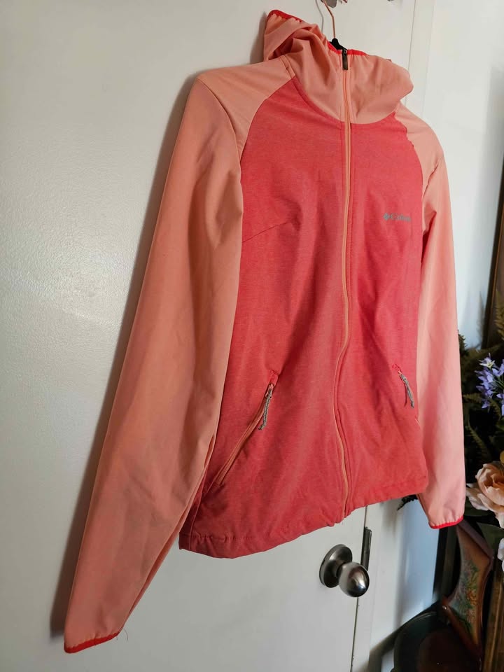 Columbia Coral Peach Pink Windbreaker Zip Up Jacket XS - photo 2