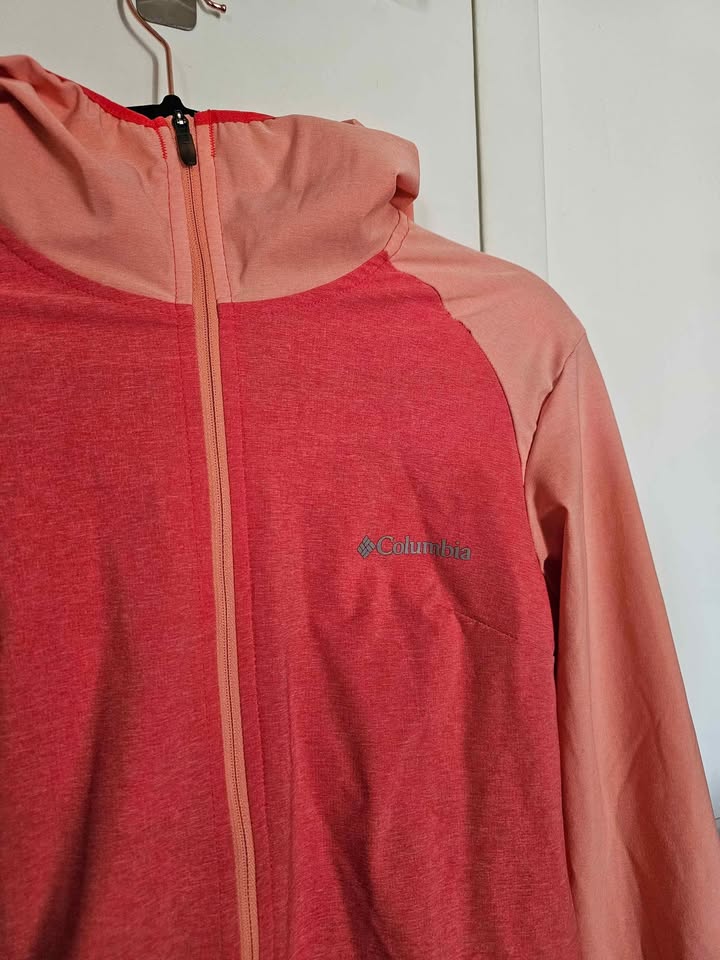 Columbia Coral Peach Pink Windbreaker Zip Up Jacket XS - photo 3