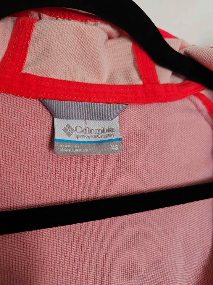 Columbia Coral Peach Pink Windbreaker Zip Up Jacket XS - photo 4