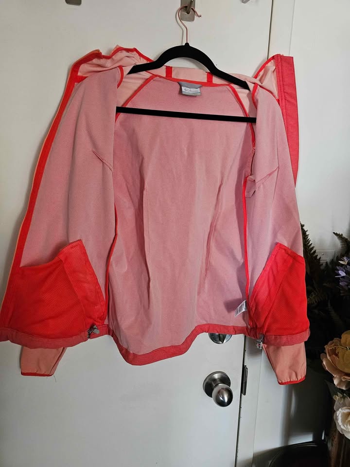 Columbia Coral Peach Pink Windbreaker Zip Up Jacket XS - photo 5