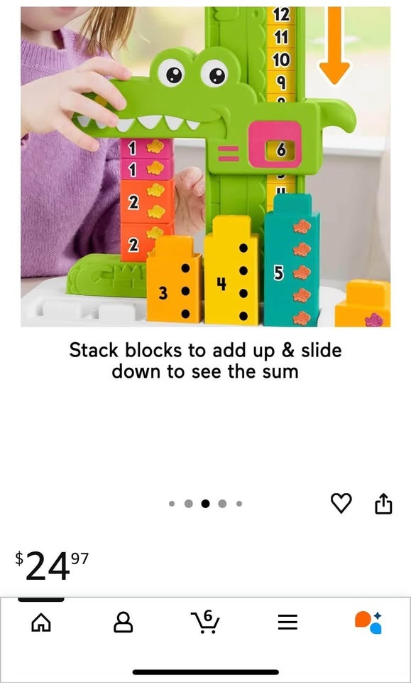 Fisher-Price Adding Alligator Counting Toy with 10 Blocks - photo 2