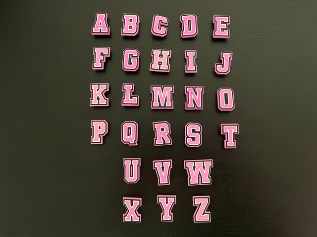 Alphabets Numbers Charms Crocs Jibbitz - White and Pink - photo 2